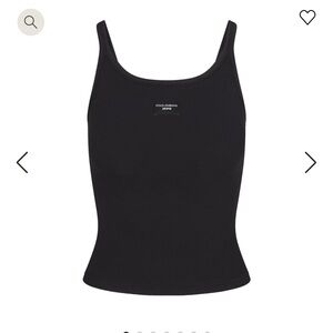 SKIMS X Dolce & Gabbana Large Black COTTON RIB SCOOP TANK